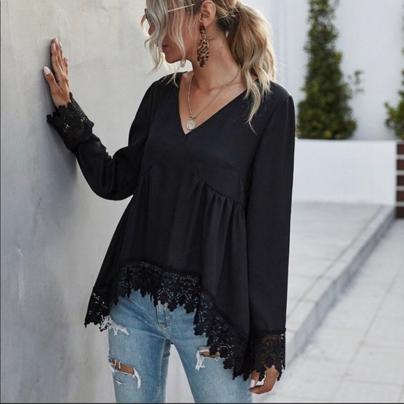 🆕🖤 BABYDOLL LACE TOP 🖤🆕 - Picture 3 of 6